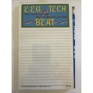 EEG Tech Note Pad Pencil New You’ve Got the Beat School Work Novelty Gift